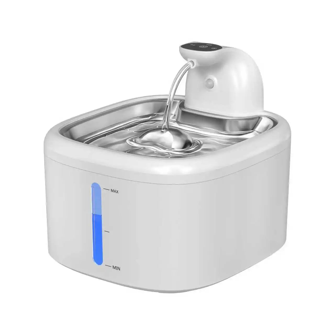 Fontanella d'acqua per gatti e pet di piccola taglia, con acqua fresca corrente,  sensore di movimento, batteria a 4000mh e disperser di acciaio. Capacità 3,5 litri